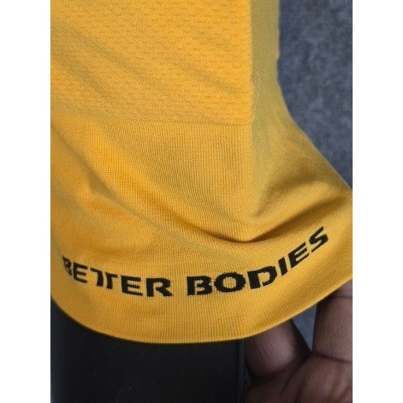 Better Bodies Astoria Seamless Bra Yellow Multi-Strap Sports Bra Medium Workout - Picture 9 of 10